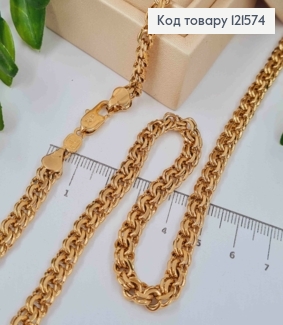 Цепочка плетения БИСМАРК, ширина 6мм, длина 60см, Xuping 18K 121574 фото