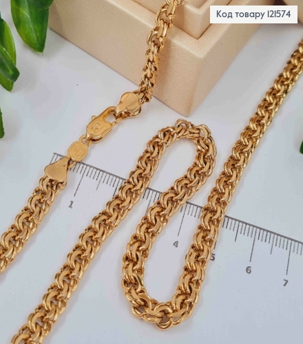 Цепочка плетения БИСМАРК, ширина 6мм, длина 60см, Xuping 18K 121574 фото 1