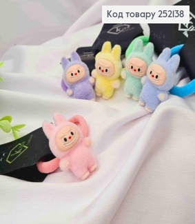 Резинка з "Лабубу", діаметр 4см, лабубу 4см, Кольори в асортименті 252138 фото