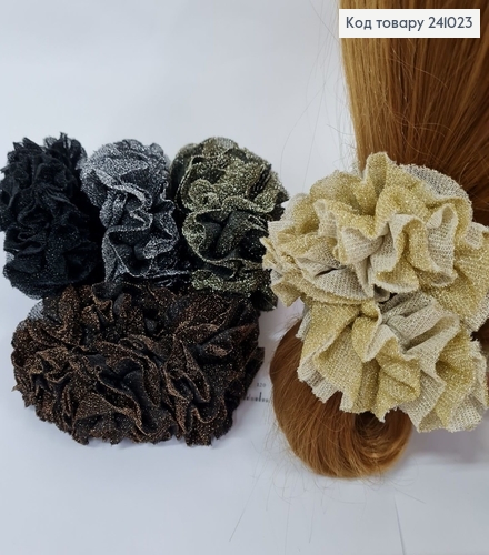 Резинка ткань объемная с люрексом в асс. 241023 фото 1