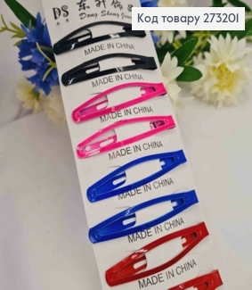 Заколки тік-так Різнокольорові, Вузькі,  6см, 12шт/уп 273201 фото