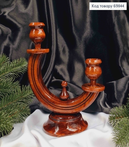 Підсвічник дерев'яний "ДУБ", висота 19,5см, ручна робота, Україна 691144 фото 1