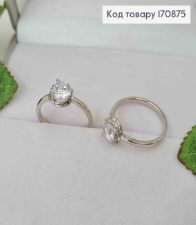 Кольцо родованное, с большим камешком, Xuping 170875 фото