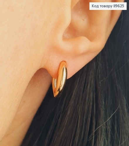 Серьги кольца Овальные с утолщением, длина 1,4см, Xuping 18K 119625 фото 2