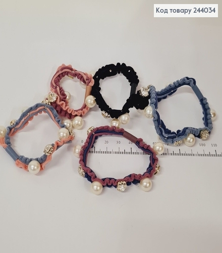 Резинка хвилька з камінцями та бусинками в асорт. 244034 фото 1