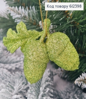Новорічна фігура Блиск Жолудь Світло ЗЕЛЕНИЙ, 9*6,5см, Україна 612398 фото