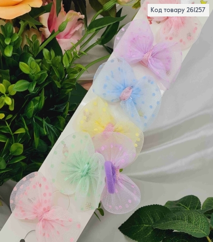 Набор детских резинок, бантик, в горошек, 10 шт/наб. 261257 фото 1