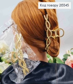 Краб метал 10,5см, плетений, ЗОЛОТИЙ  колір 215545 фото