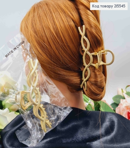 Краб метал 10,5см, плетений, ЗОЛОТИЙ  колір 215545 фото 1