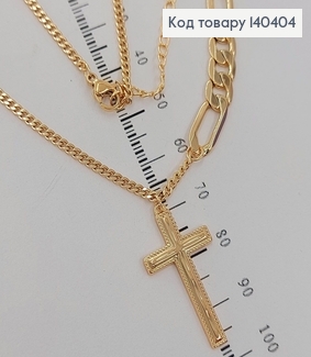 Подвеска 45 + 5 см с хрестиком медицинское золото Xuping 140404 фото