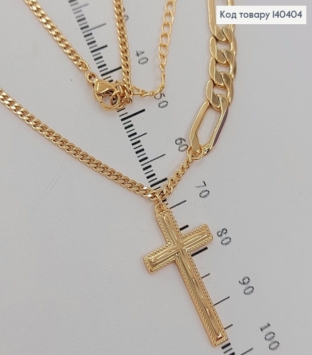 Підвіска   45+5см  з хрестиком  медичне золото  Xuping 140404 фото 1