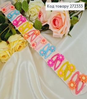 Заколка ток так детская со цветочком  в асс.(10пар) 272333 фото