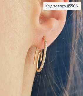 Серьги крючки, "Завитки" с камешками, 2см. Xuping 18K 115506 фото