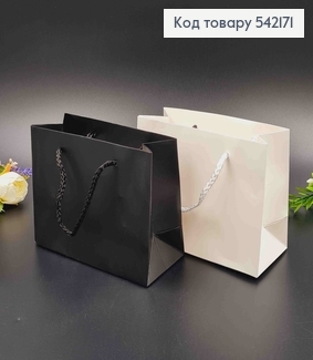 Пакет бумажный, "Однотон", черный/белый в ассорт. 16*12*7см 542171 фото