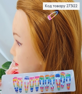 Заколка тік-так "Веселка", 3см, 12шт/уп 273122 фото