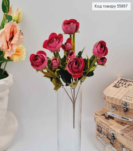 Композиция "Букет пионы цвета МАРСАЛ 5шт (3см)+ 5шт (2см)", высота 32см 551197 фото 1