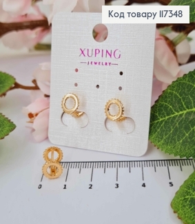 Серьги Два колечка Божьи коровки, 8мм, Xuping 18K 117348 фото