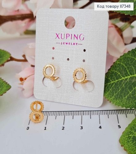 Серьги Два колечка Божьи коровки, 8мм, Xuping 18K 117348 фото 1