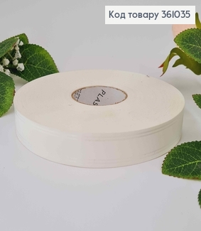 Лента полипропиленовая, БЕЛАЯ, с Серебряным кантом, шир. 2см, дл. 100ярд. 361035 фото