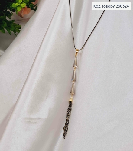 Бижутерия на шею с беликами красталиками и цепочками, дл. 73см, Fashion Jewelry 236324 фото 1