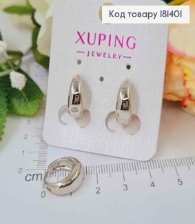 Сережки родовані кільця, розширені, 1,4см, Xuping 18K  181401 фото