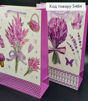 Пакет бумажный, "Букет Лаванды" в фиолетовых тонах, в ассорт. 31*42*12см 541114 фото