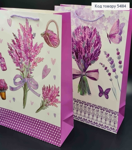 Пакет бумажный, "Букет Лаванды" в фиолетовых тонах, в ассорт. 31*42*12см 541114 фото 1
