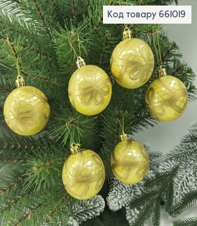 Набор шаров 60 мм желтые с бантиком Китай 6шт/уп 661019 фото