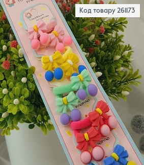 Резинка детская "Цветные вишенки" 20шт.\уп. в ассорт. 261173 фото