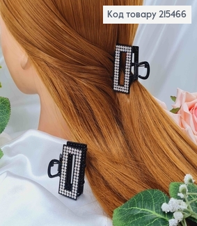 Краб металл, прямоугольный, черного цвета в камешках, 4,5см. 215466 фото