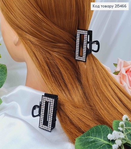 Краб металл, прямоугольный, черного цвета в камешках, 4,5см. 215466 фото 1