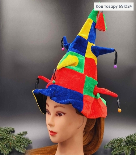 Шапочка футбольного болельщика, карнавальная, с колокольчиками, диам. 27см 691024 фото 1