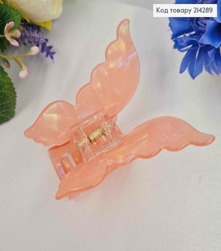 Краб пластик (акрил), МЕТЕЛИК, 7*6,5см, Перламутрово-Персикового кольору 214289 фото 2