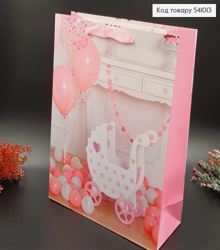 Пакет бумажный ,большой розовый, BABY 31х40х12см 541013 фото 3