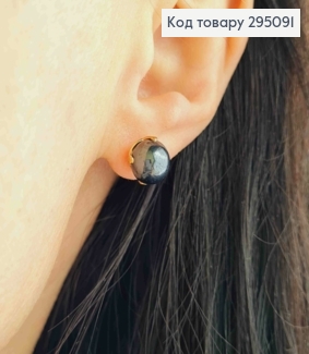 Серьги гвоздики Жемчужинка Черного цвета, 0,8 см 295091 фото