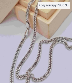 Цепочка родованная ПАНЦИРНОЕ плетение, ширина 4мм, длина 60¶см, Xuping 190530 фото
