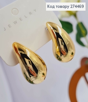 Серьги гвозди "КРАПЛИНКИ" золотого цвета, 3см 295122 фото