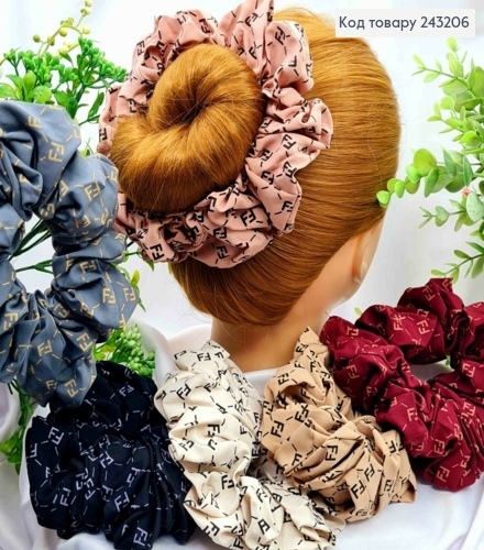 Резинка объемная-жатка ФЕНДИ, 13см, Цвета в ассортименте 243206 фото 1