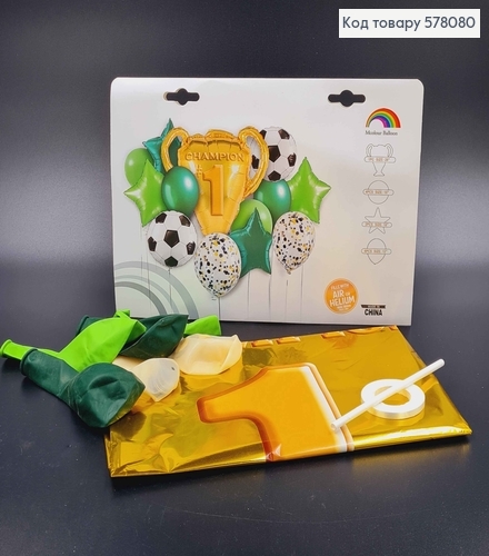 Набор фольгированных шаров "Champion", 4шт(18'')+6шт(12'')+2шт(18'')+1шт(кубок28'') 578080 фото 1
