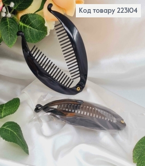 Заколка банан, гребень, 13,5см, глянцевый черный 223104 фото