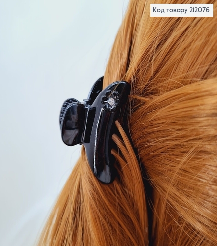 Краб пластик черный с цветочком 4 см 212076 фото 1