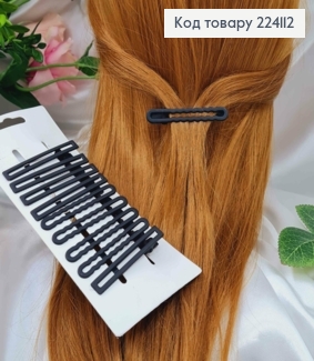 Заколка стрела, металл-каучук, черного цвета, матовая 6см, в ассорт. 224112 фото