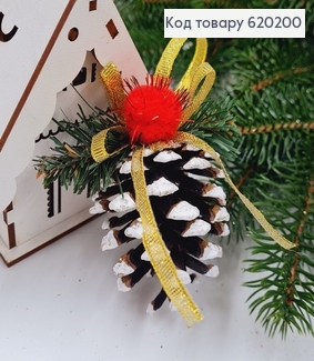 Шишка натуральна декорована 9*7см 620200 фото