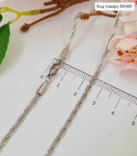 Цепочка родованная, плетение якорное овальное 50см, Stainless Steel ТТМ 190410 фото 2