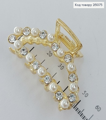 Краб металл золотой с камнями и жемчугом 215075 фото 2