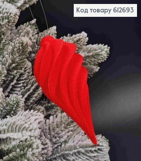 Фигурка бархат "БУРУЛЬКА №4", КРАСНАЯ, 14*7см, украшение пластиковое, Украина 612693 фото