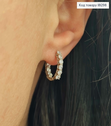 Серьги кольца родовые, 1,5 см, с объемными камнями Xuping 181298 фото 3