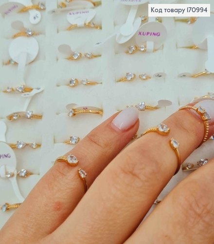 Кольцо на Фаланге украшено камнями, (13р), Xuping 18К. 170994 фото 2