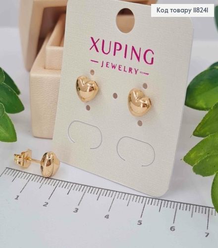 Сережки гвіздки "СЕРЦЕ", 0,7см, Xuping 18К 118241 фото 2