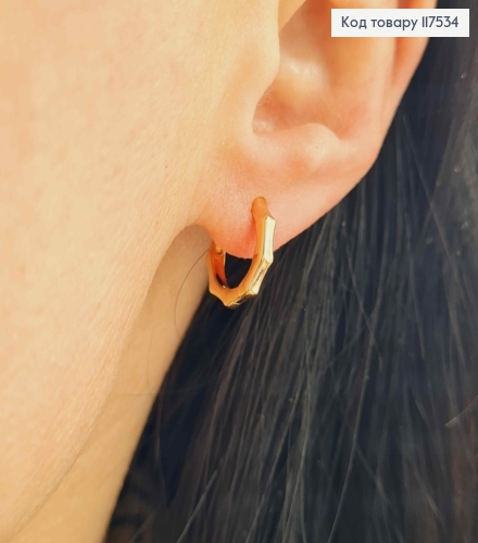 Серьги кольца 1,3см, с уголками, Xuping 18K 117534 фото 2
